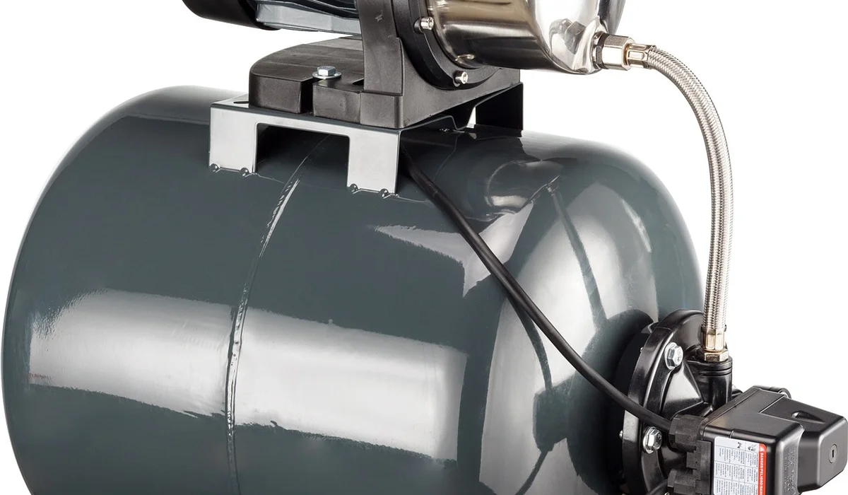 Close-up of an aquarium external pump with hoses and connectors