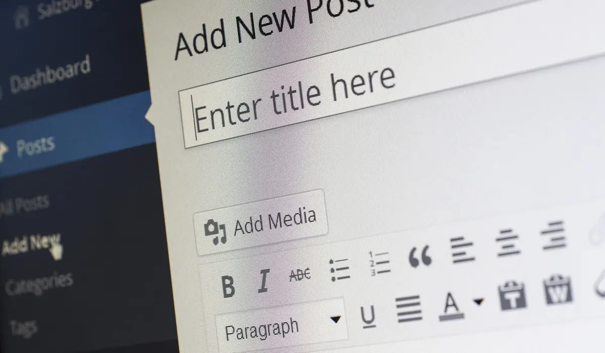 Screenshot of a WordPress post editor with Add New Post and Enter title here, illustrating smart media habits for a thriving aquarium.